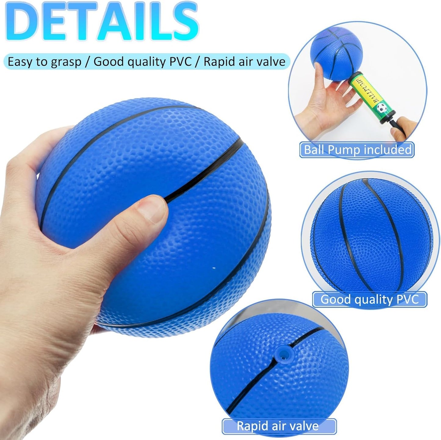 42Pcs 5" Mini Basketball Balls Bulk Small Basketball Set, PVC Small Basketball for Over The Door Basketball Hoop Games Party Favors Indoor Outdoor Play Adults Kids Pool Beach Colorful