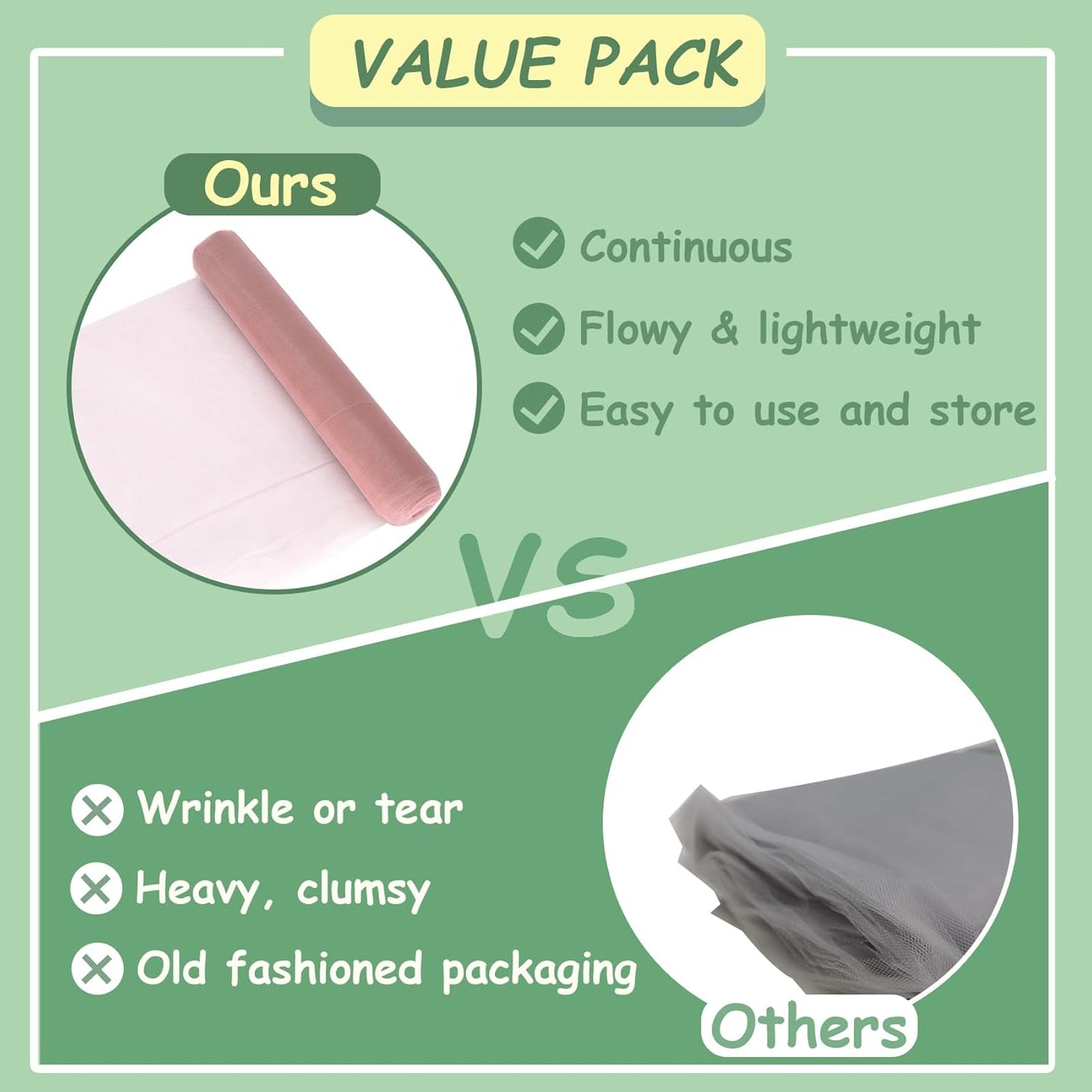 Tulle Fabric Rolls, 54 Inch by 10 Yards (30 ft) Tulle Ribbon for Wedding Party Decoration Sheer Fabric Spool Bolt, Ceiling Decor, Tutu Skirt, Christmas Gift Wrapping, Soft & Drape (Dusty Rose)