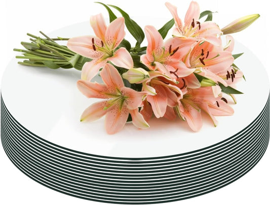 Round Mirror Centerpieces, Acrylic Circular Plates for Table Decoration, 15 Pack, Wedding Party Decor, Candle Tray (10inch)