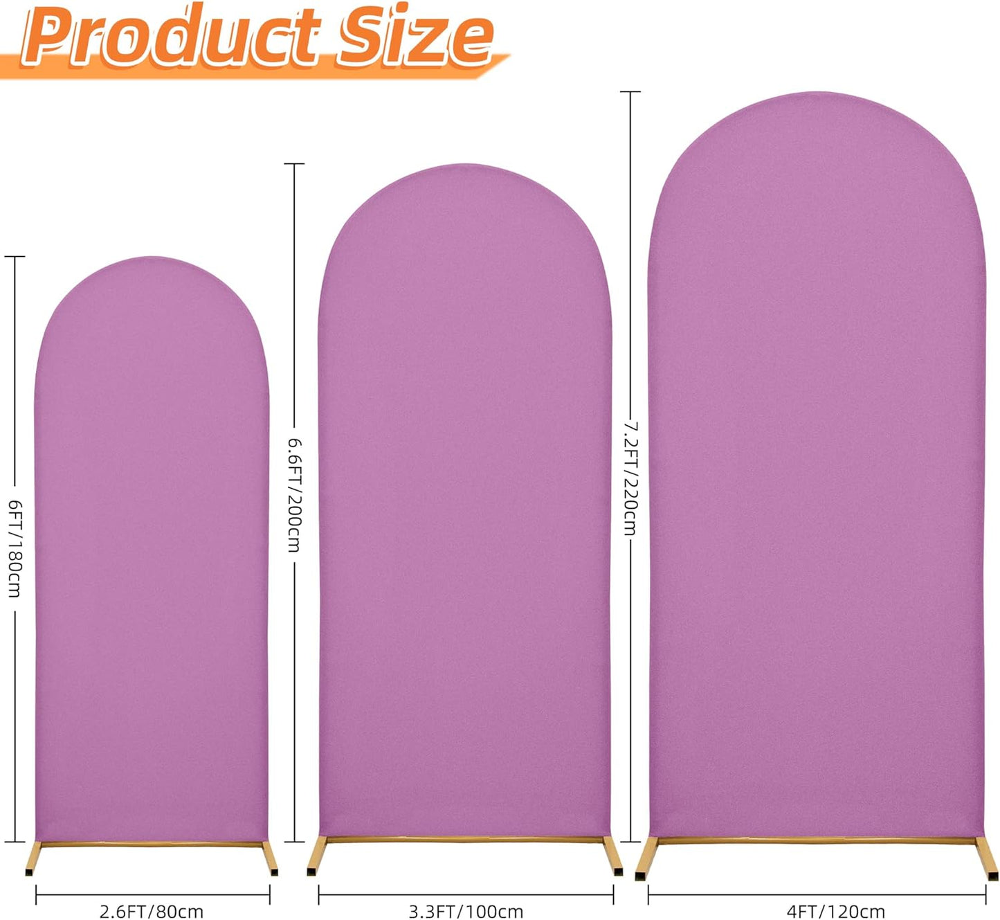 Wedding Arch Cover 7.2FT 6.6FT 6FT Arch Backdrop Cover Spandex Fitted Arch Cover for Round Top Chiara Backdrop Stand Covers for Wedding Birthday Party Baby Shower Banquet Ceremony Decoration