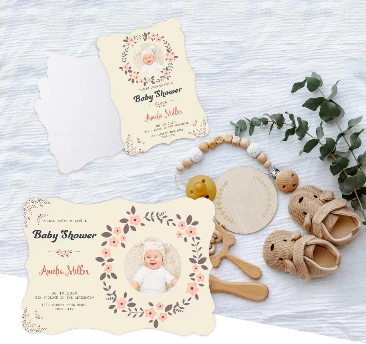 Goefun 100 Pack Blank Invitations with Envelopes, 5 x 7 Postcards and A7 Envelopes Self Seal for Wedding, Graduations, DIY Cards, Thank You Cards & All Occasion