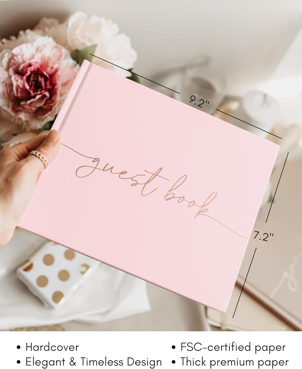 Lamare Blank Page Wedding Guest Book – Polaroid Guest Book for Wedding Reception, Baby Shower, Birthday, Bridal Shower and Special Event Guestbook – A Stylish Sign in Book for Party