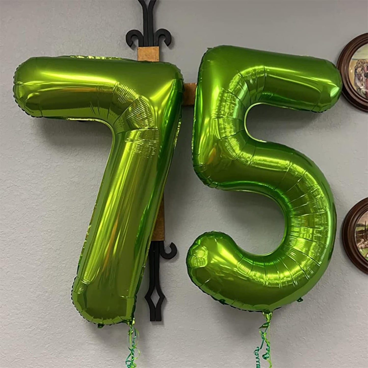 Green Number 5 Balloon for Girls Boys, 40 Inch Large Number 0-9 Foil Mylar Helium Digital Balloons Set for Women Men Jungle Birthday Graduation Anniversary Party Decorations Celebration Supplies