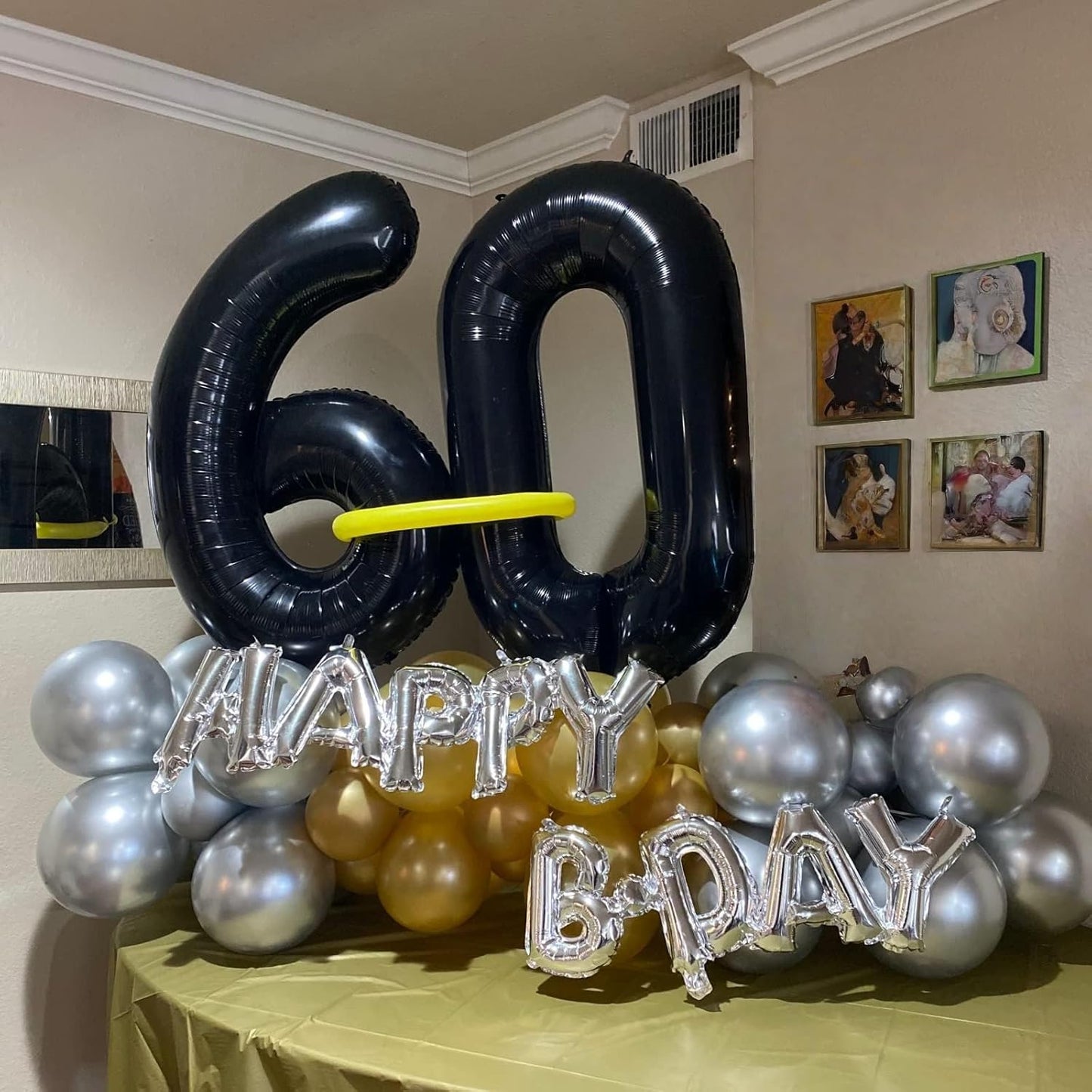 Black Balloon Number 6, 40 Inch Large Self Inflating Foil Number Balloons 0-9, Giant 6 Digital Helium Balloon for 6th 16th Kids Boys 60th Men Birthday Party Anniversary Celebration Decorations