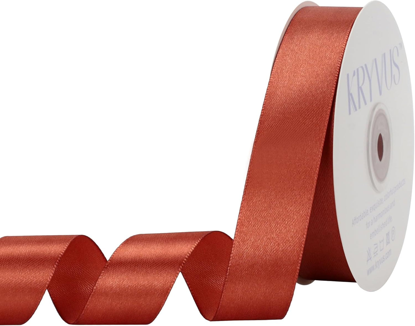 Copper Satin Ribbon 1 inch X Continuous 50 Yards, Single Face Polyester Ribbon Perfect for Gift Wrapping, Flower Bouquet, Wedding Decor, Crafts, Bow Making, Sewing and More