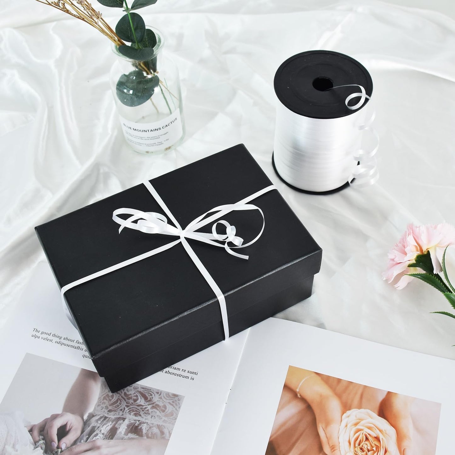 TONIFUL 500 Yards Curling Ribbon-Balloon Ribbon-Balloon String for Art&Craft Decor,Gift Wrapping,Ribbons and Bows for Christmas New Year Birthday Gifts Graduation Supplies (White)