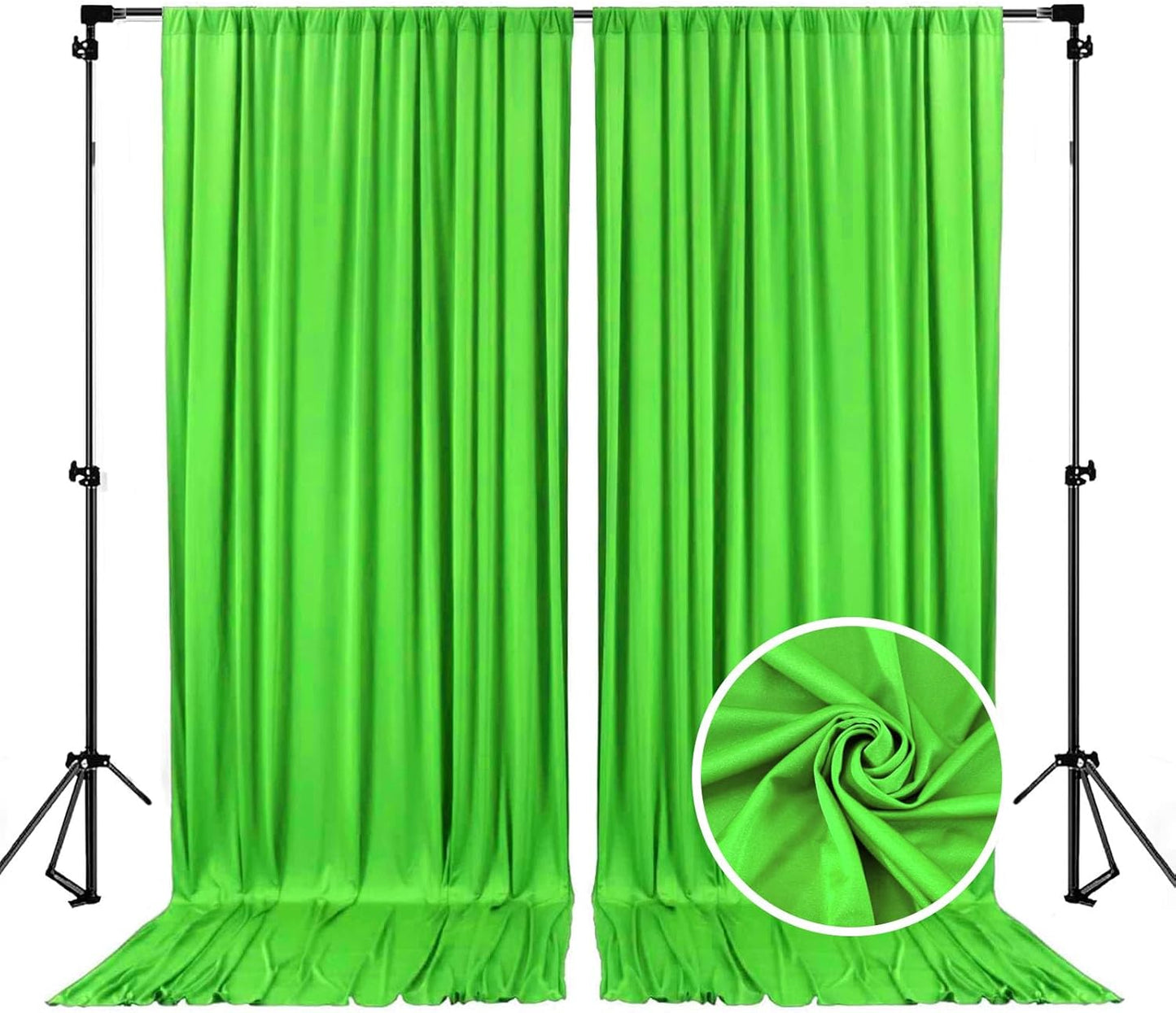 10 x 7 Feet Emerald Green Backdrop Curtain for Partie, Background Curtains for Photoshoot, Birthday, Wedding, Halloween, Thanksgiving, Christmas, New Year Party Decorations 5Ft x 7Ft, 2 Panels