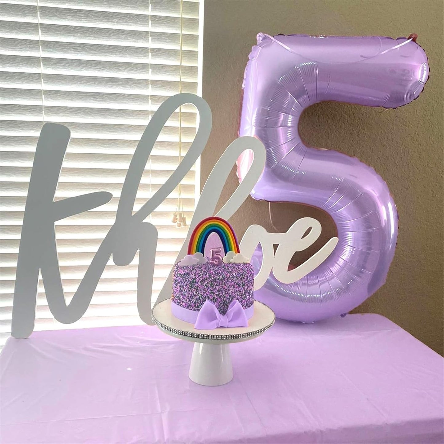 40 Inch Balloon Number 7 Pastel Purple, Large Mylar Foil Light Purple Number Seven Balloons Set for Girls Women, Dusty Lilac Globos de Numero 7 Helium Balloons for Girls 7th Birthday Party Decorations