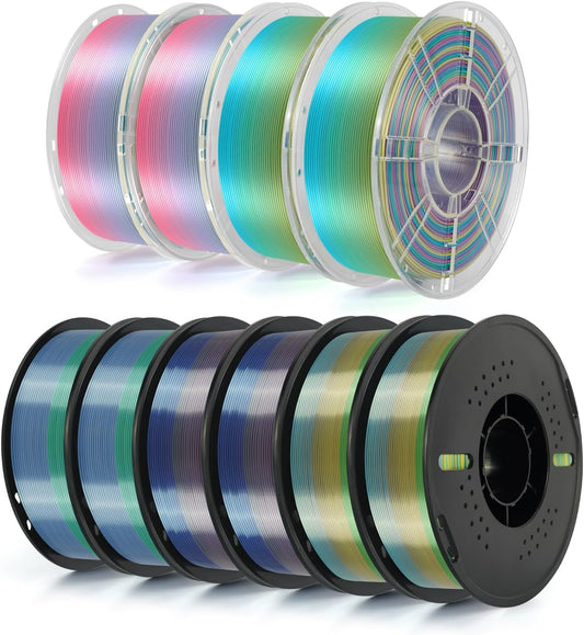 Kingroon Rainbow PLA 3D Printer Filament, 1.75mm, 10kg, Color Changing, ±0.03mm Accuracy