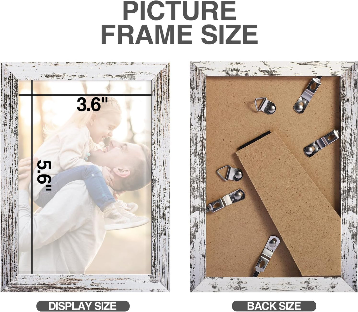 TWING 4 x 6 Rustic Picture Frames Set of 6, Farmehouse Photo Frame Collage For Wall Decor Mounting or Tabletop Display Distressed White, Ideal Gifts