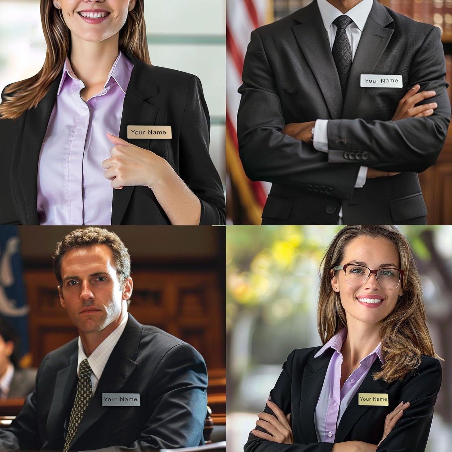 2pcs Stainless Steel Gold Custom Name Tags with Pin or Magnet Adhesive Tape,Personalized,Customizable Name Tags,Custom ID Badge,Metal Name Tag for Cops,Nurses,Doctors(Gold x 2)