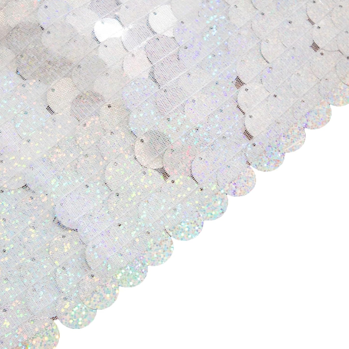 JYFLZQ Iridescent Silver Payette Sequin Backdrop Curtains 8ft x 8ft 1 Panel Glitter Thick Shimmer Backdrop Background Photo Booth Backdrops for Parties