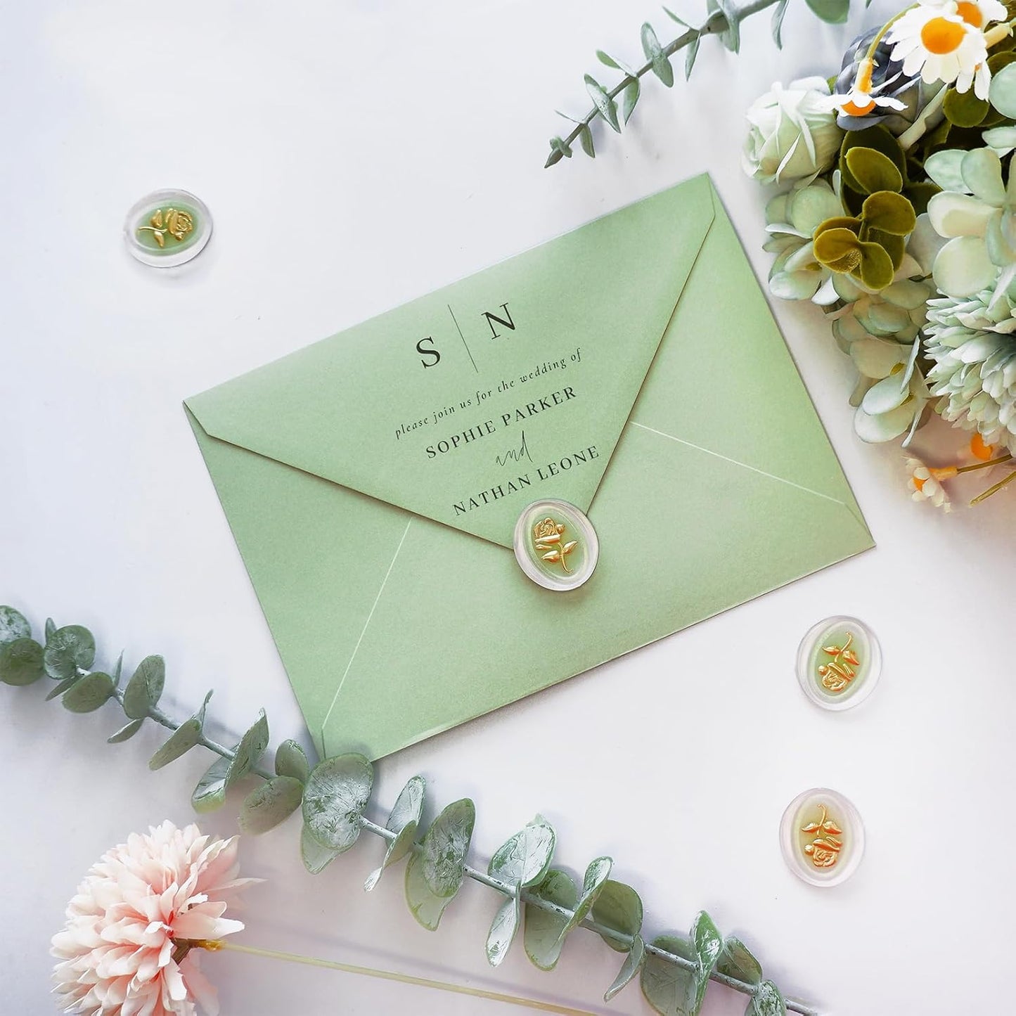 50 Pack 5x7 Envelopes Letter Size, Green A7 Envelopes Self Seal for Wedding Invitation, Envelope 5.4x7.6 for Greeting Cards, Photos, Baby Shower, Graduation, Thank You Cards, Announcements