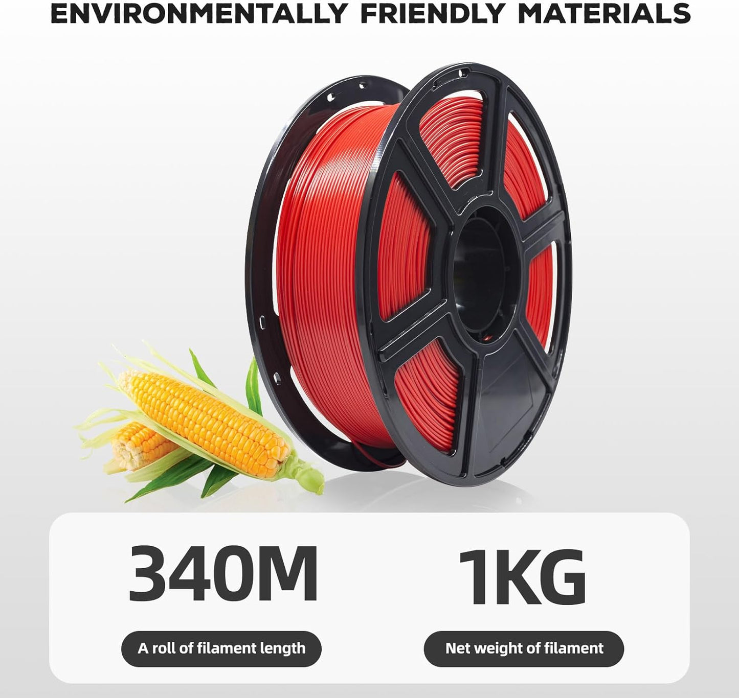 FLASHFORGE PLA Filament 1.75mm Red, 3D Printer Filament 1kg (2.2lbs) Spool, Dimensional Accuracy +/- 0.02mm, 3D Printing Filament Easy to Use and Fits for Most FDM 3D Printers