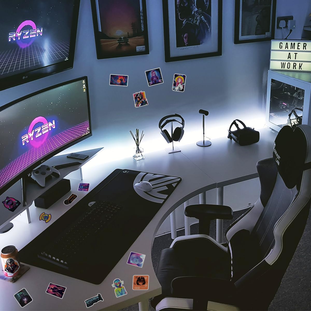 Qtl Cyberpunk Stickers - 75pcs Vaporwave Stickers for Laptop & Water Bottle - Waterproof