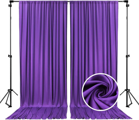 10 x 7 Feet Purple Backdrop Curtain for Partie, Background Curtains for Photoshoot, Birthday, Wedding, Halloween, Thanksgiving, Christmas, New Year Party Decorations 5Ft x 7Ft, 2 Panels