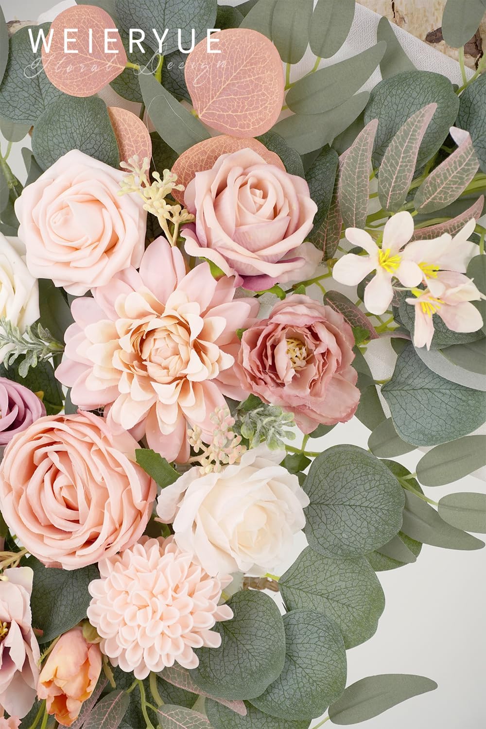 Artificial Wedding Arch Flowers Kit(Pack of 3),2Pcs Artificial Flower Arch Decor,1Pcs Sheer Drape for Wedding Ceremony Arbor for WeddingCeremony (Romantic Pink)