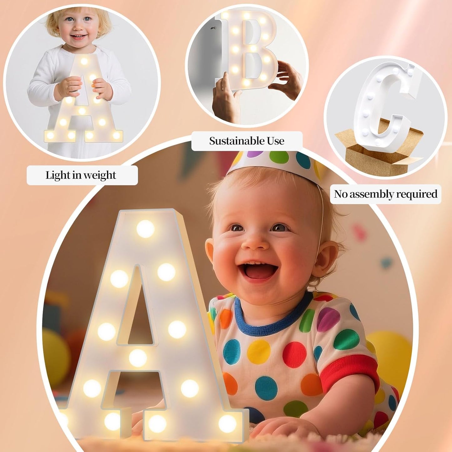 LED Marquee Light Up Letters Sign - Lighted Letters Alphabet for Birthday, Graduation, Bar Wall & Table Party Decor, Wedding Anniversary and Christmas Decorations, Letter F