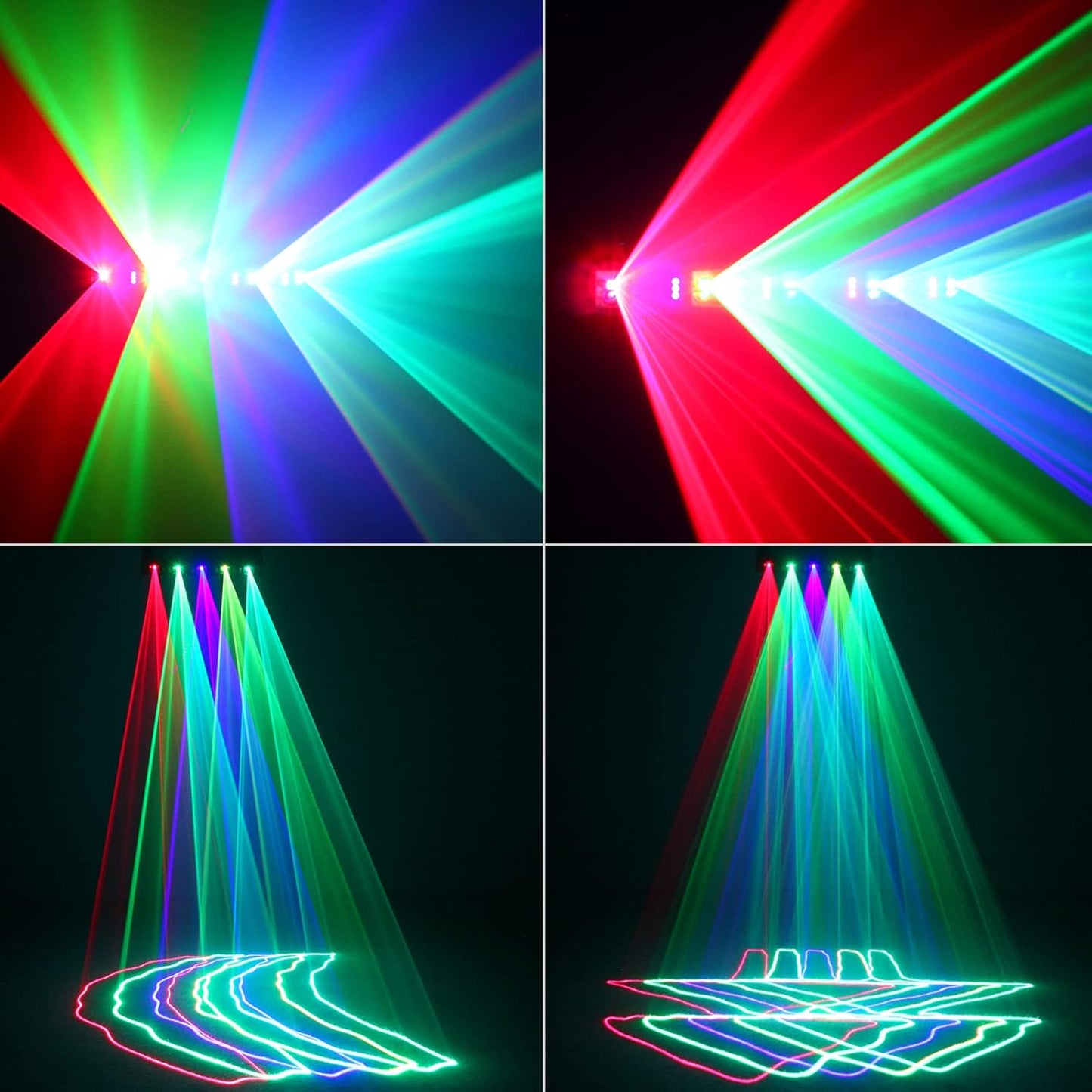 DJ Laser Lights,5 Beam Effect Sound Activated Strobe Laser Light Show with Remote Control Laser Light Projector Party Lights Indoor for Birthday Disco KTV Club Stage DJ Lighting
