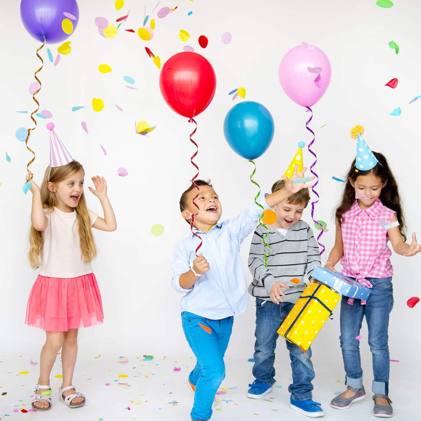 7 Pack Curling Ribbon, Crimped Curling Ribbon Metallic Balloon Ribbons Gift Wrap Ribbons Balloon String Shiny Wrapping for Crafts, Christmas, Birthday, Wedding, Party Decoration (Glittered)