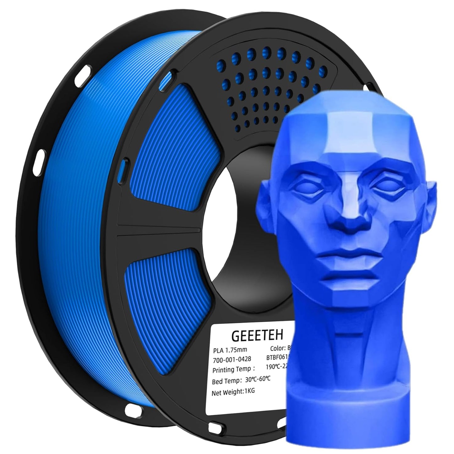 Geeetech PLA Filament 1.75mm, Neatly Wound Blue 3D Printer Filament, Tangle-Free 1kg Spool (2.2lbs), Dimensional Accuracy +/- 0.02mm, Fits Most FDM 3D Printers