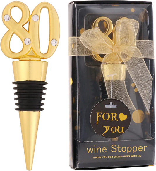 12 Pack 80th Birthday Favors For Guests 80 Years Old Wine Bottle Stoppers With Gift Box For 80th Wedding Anniversary Party Favors Souvenirs Decorations