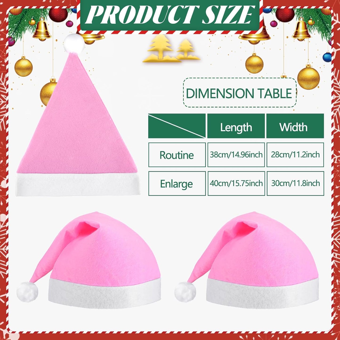 SATINIOR 12 Pieces Santa Hats Christmas Non Woven Fabric Hat for Holidays Xmas Party Supplies
