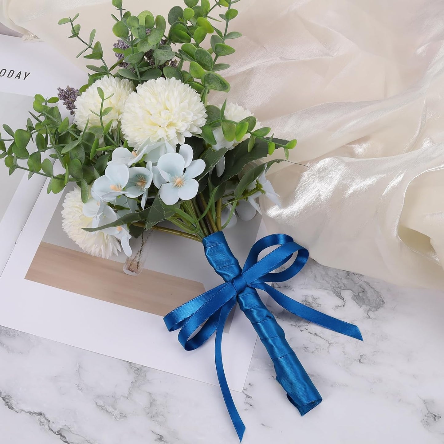 LaRibbons 3/8 Inch 25 Yard Double Faced Satin Ribbon,Royal Blue Small Satin Craft Fabric Ribbon for Gift Wrapping Floral Bouquets Wedding Party Decoration