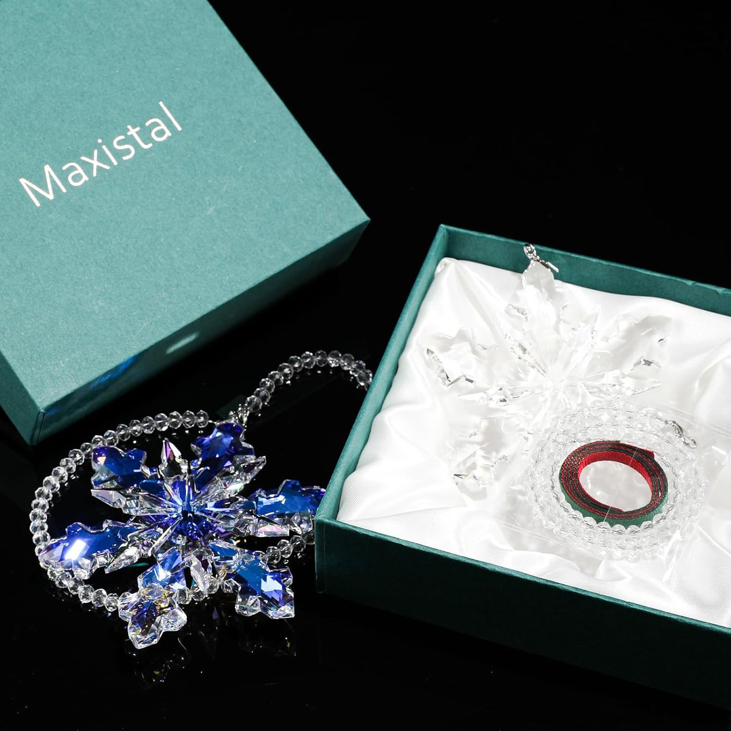 2024 Annual Edition Crystal Snowflake Ornament Christmas Ornament Home Decor Gift (Clear)