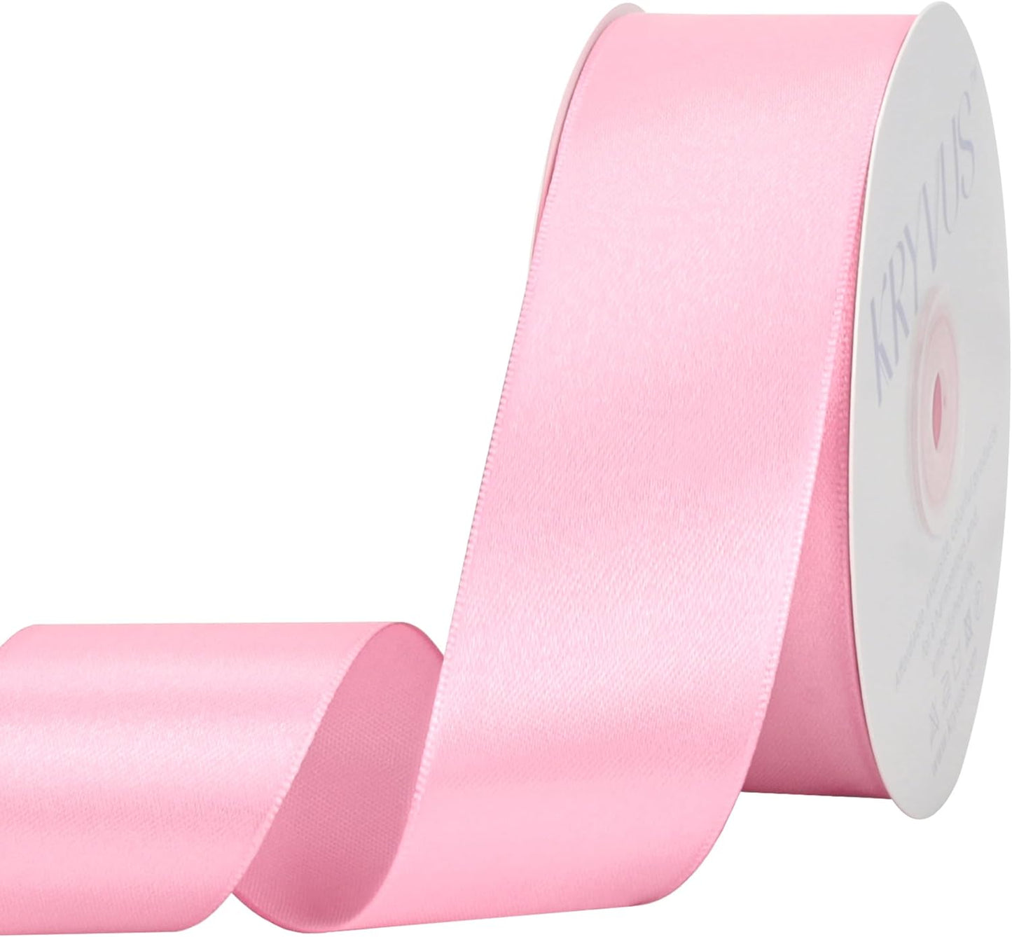 Rose Pink Satin Ribbon 1-1/2 inch X Continuous 50 Yards, Single Face Polyester Ribbon Perfect for Gift Wrapping, Flower Bouquet, Wedding Decor, Crafts, Bow Making, Sewing and More