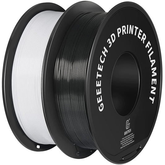 Geeetech 1.75mm PLA 3D Printer Filament, Upgrade Tidy Winding Tangle-Free, Dimensional Accuracy +/- 0.03mm,Black and White (2kg)
