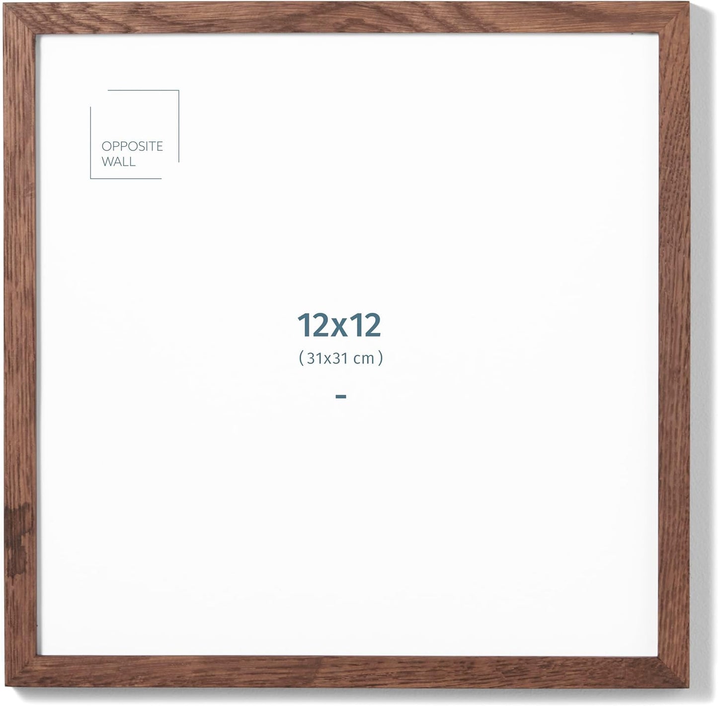 Opposite Wall - 12x12 in - Dark Solid Oak Wood Picture Frame - Lightweight, Versatile & Shatterproof - Wall Hanging Poster or Photo Frame - Wall Decor for Office, Gallery & Home