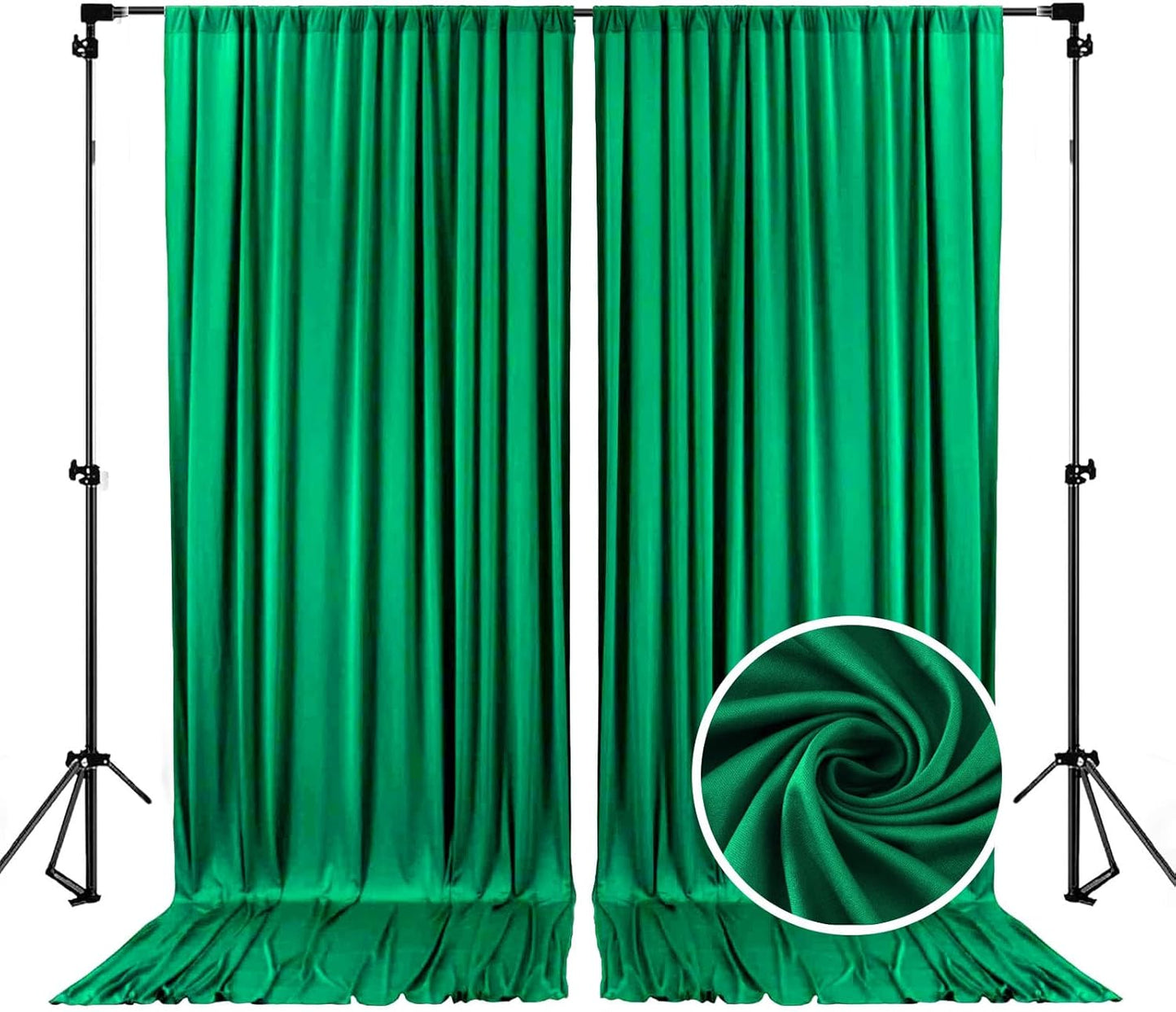 10 x 7 Feet Hunter Green Backdrop Curtain for Partie, Background Curtains for Photoshoot, Birthday, Wedding, Halloween, Thanksgiving, Christmas, New Year Party Decorations 5Ft x 7Ft, 2 Panels