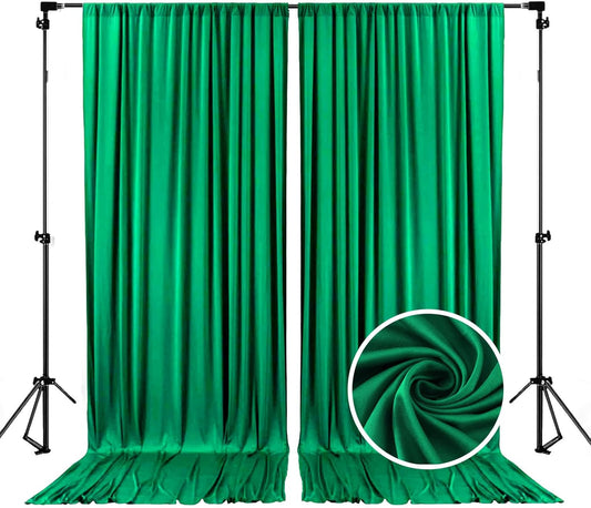 10 x 7 Feet Hunter Green Backdrop Curtain for Partie, Background Curtains for Photoshoot, Birthday, Wedding, Halloween, Thanksgiving, Christmas, New Year Party Decorations 5Ft x 7Ft, 2 Panels