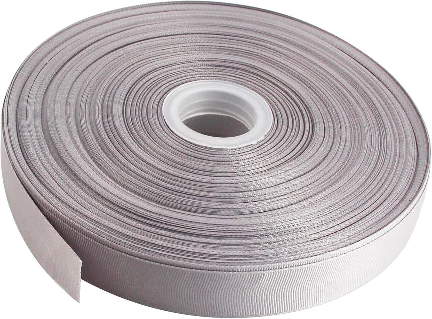 Jesep One Roll 100 Yards Soild Grosgrain Ribbon Boutique Gift Wrapping Package Ribbon, DIY Crafts Bow Hair Headband Accessories Assorted Ribbon#09 (1" 25mm, Gray)
