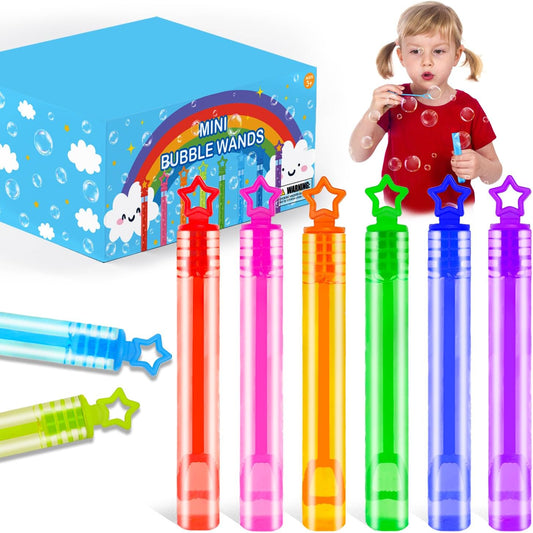 300 Pack Mini Bubble Wands for Kids, Bulk Rainbow Party Favors & Goodie Bag Stuffers Fillers for Toddlers, Prize Box Toys for Halloween Classroom Rewards, Bulk Gifts for Wedding, Pinata, Carnival