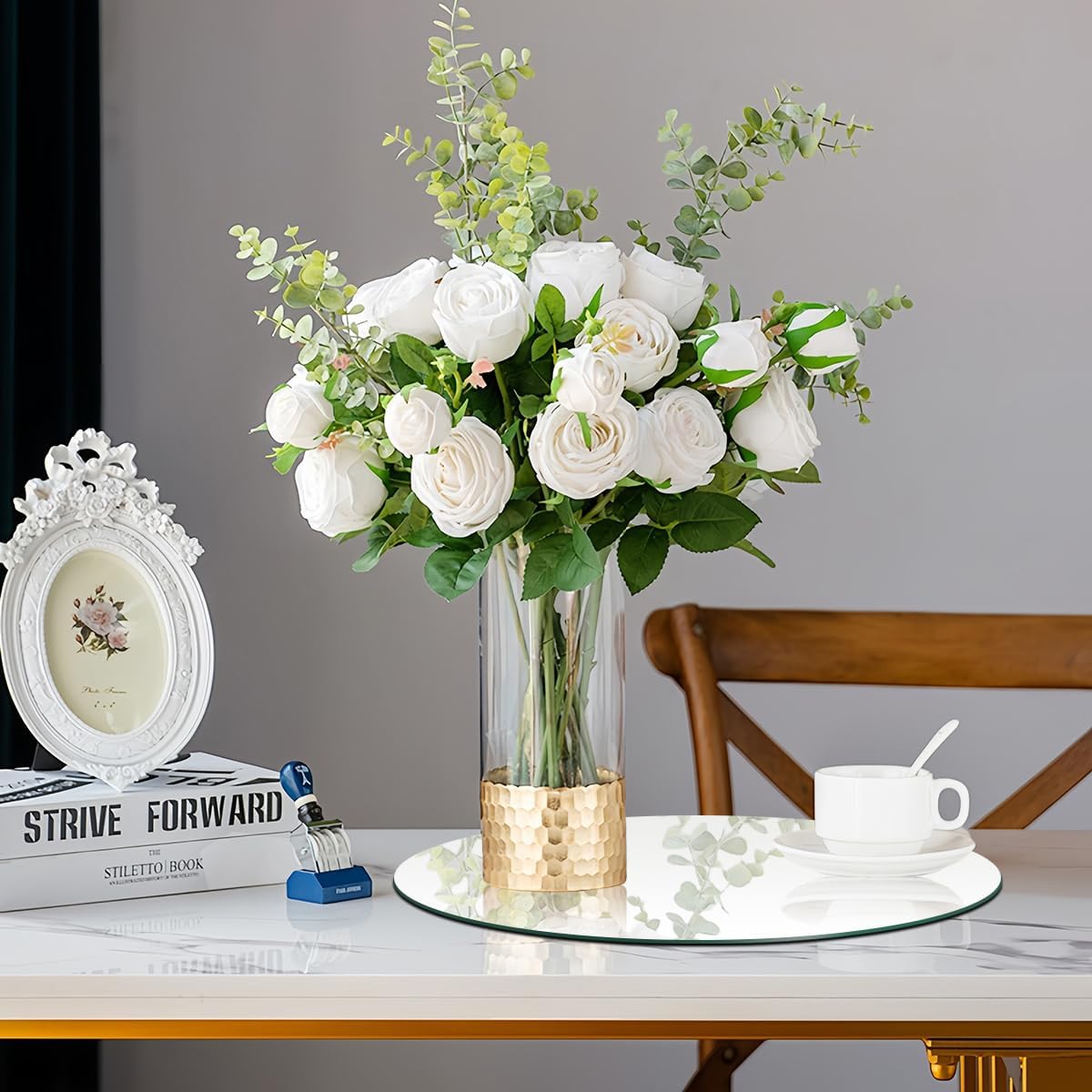 12" 12PCS Round Mirrors for Centerpieces, Circle Mirror Centerpieces for Tables, Acrylic Mirror Tiles for Wall Table Wedding Centerpieces Mirror Plates for Candle Birthday Decorations DIY Craft