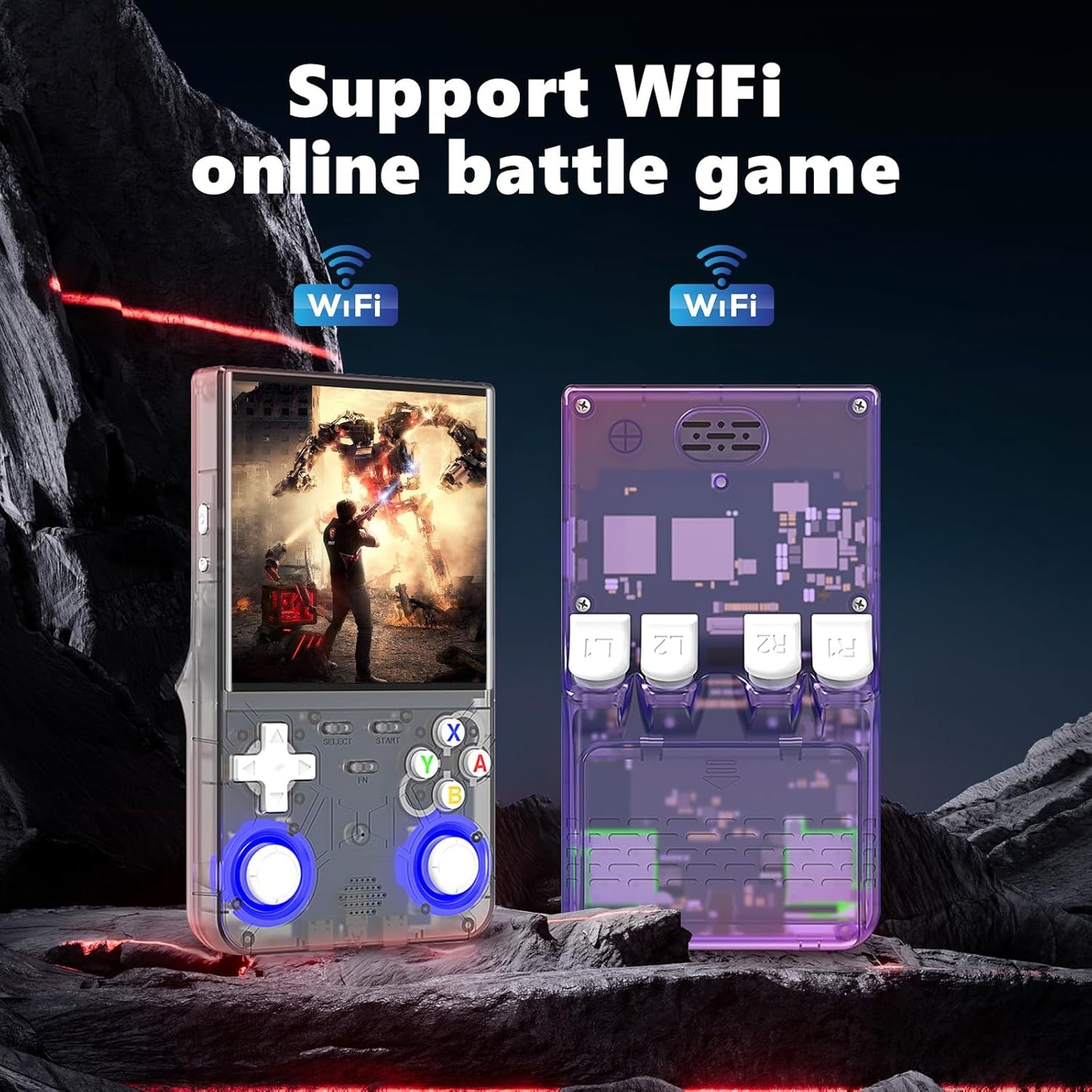 2025 New Upgrade R36ULTRA Retro Handheld Game Console with 64G Built-in 21000+ Classic Games,Portable Hand Held Open Source Linux System 4.0-in 4k HD IPS Screen Video Player (White)