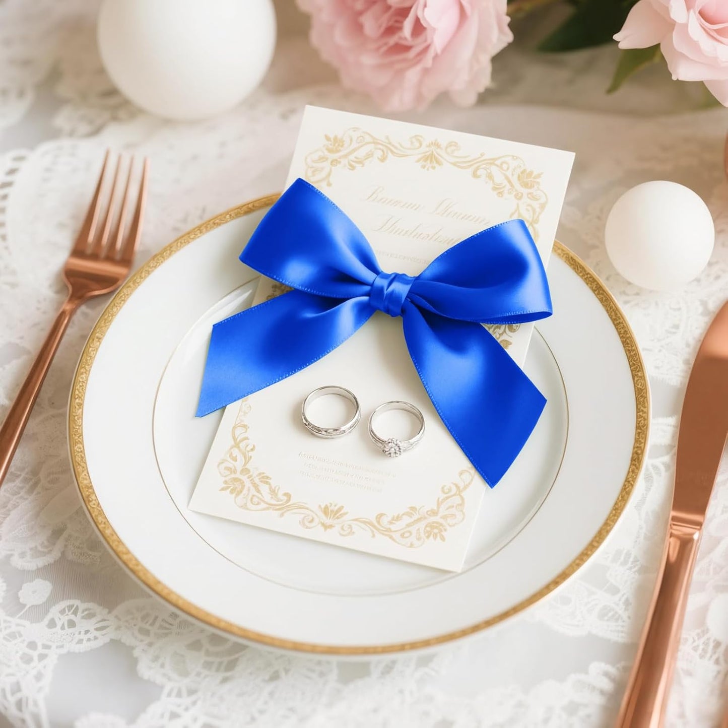 Double Faced Royal Blue Satin Ribbon, 1" x 25 Yards Ribbons, Perfect for Crafts, Wedding Decor, Bow Making, Sewing, Gift Package Wrapping and More