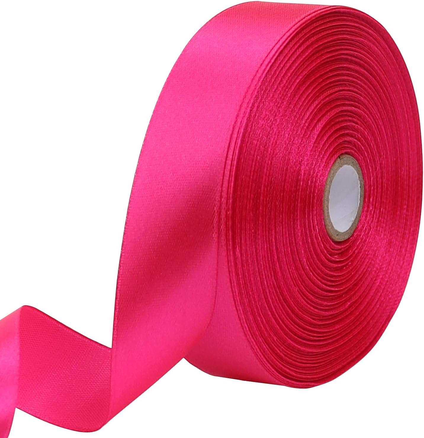 Hot Pink Solid Satin Ribbon 1 Inch 50 Yards Solid Polyester Fabric Ribbon for Gift Wrapping Wedding Christmas Baby Shower Birthday Party Decoration Handmade Immortal Flower Craft