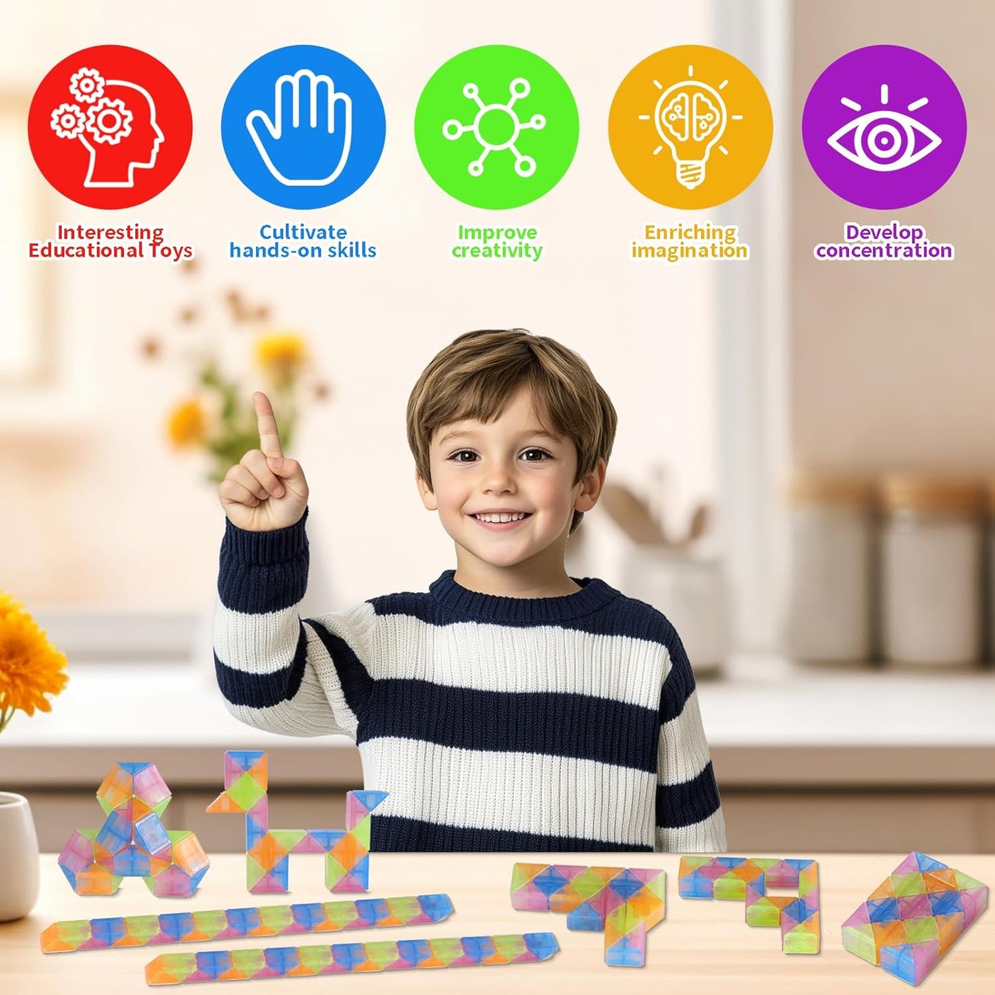 30pcs Bulk Fidget Glow in the Dark Snake Cube, Party Favors ,Goody Bag ,Bulk toys，Brithday Classroom Prizes,Pinata Stuffers Treasure Box for School Students Gifts for Boys and Girl