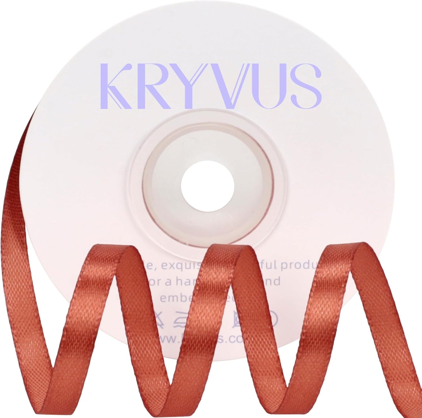 Copper Satin Ribbon 1/4 inch X Continuous 25 Yards, Single Face Polyester Ribbon Perfect for Gift Wrapping, Flower Bouquet, Wedding Decor, Crafts, Bow Making, Sewing and More