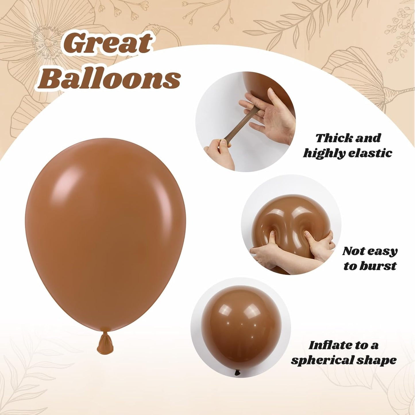 60pcs Fall Balloons 12inch with Brown Sand White Nude Metallic Gold Burnt Orange Balloons for Thanksgiving Fall Baby Shower Birthday Party Decorations