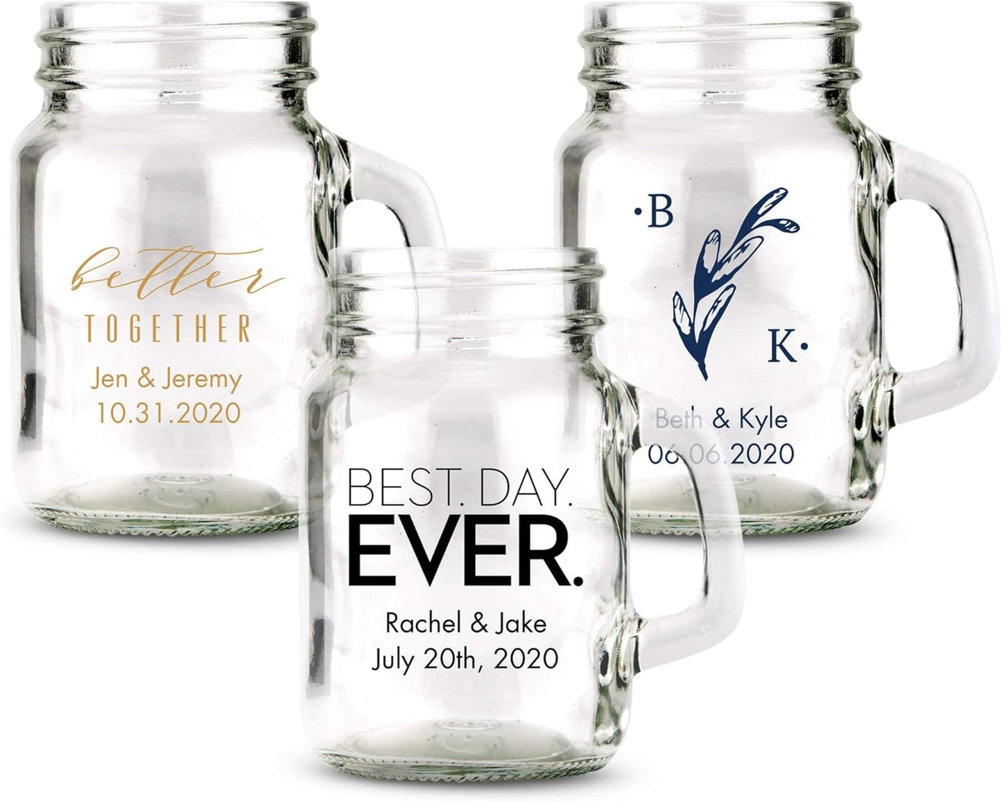 WEDDINGSTAR Personalized 4oz Mini Mason Jar Shot Glass Customizable Full Color Print - 1 pack (sample)