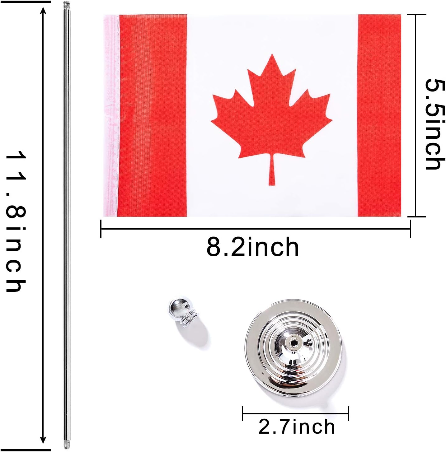 ZXvZYT 2 Pack Canada flag Canadian Table Flag Small Mini Canadian Desk Flags With Stand Base,International Festival Events Celebration Decorate,Home office Decorations