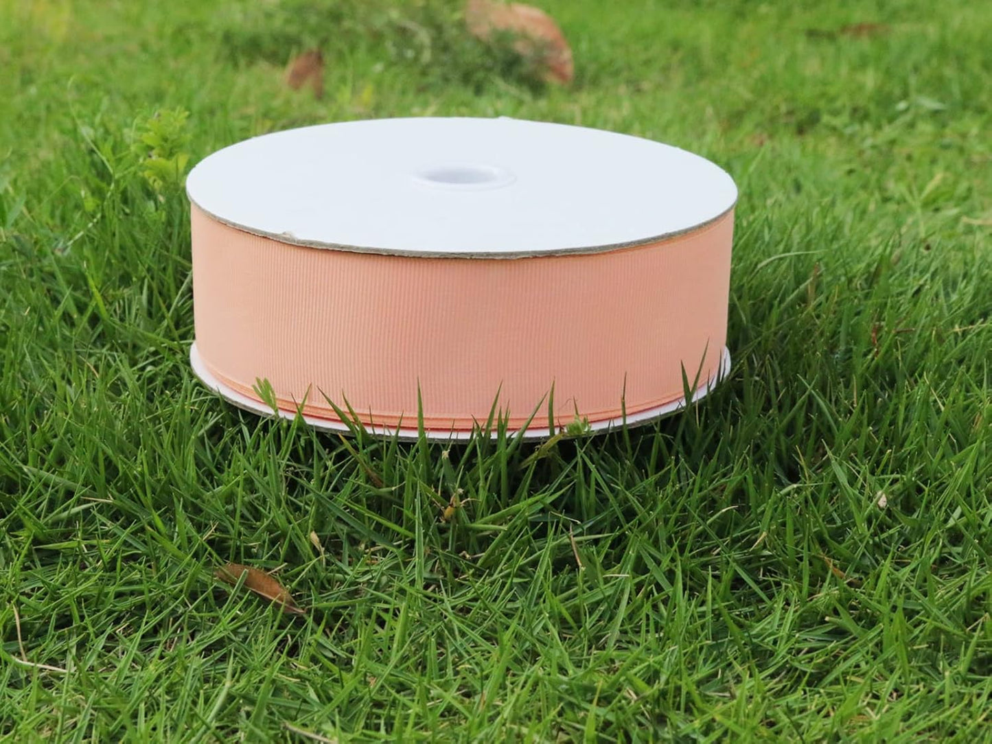 One Roll 50 Yards Soild Peach Grosgrain Ribbon 1 1/2 inch Flower Bouquets Ribbons-1.5 inch Thick Gift Wrapping Ribbon-DIY Crafts Bow Hair Headband Accessories Ribbons #203(38mm)