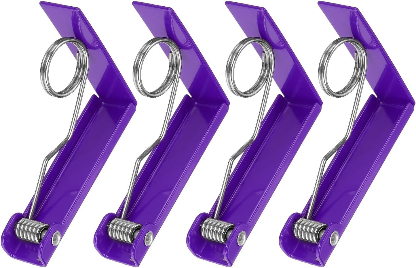 uxcell 4 Pack Tablecloth Clips, Stainless Steel Table Cloth Cover Clamps, 2.87" x 2.36" Windproof Holder Clips for Home Party Picnic Wedding Camping Dining Tables, Purple
