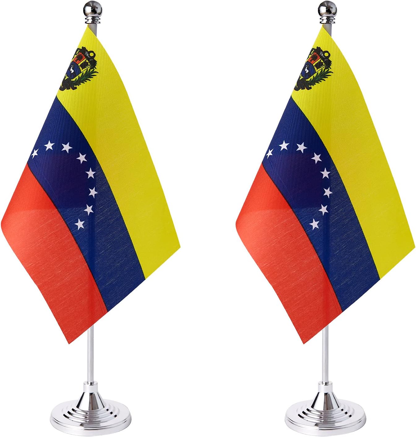 ZXvZYT 2 Pack Venezuela flag Venezuelans Table Flag Small Mini Venezuelans Desk Flags With Stand Base,International Festival Events Celebration Decorate,Home office Decorations