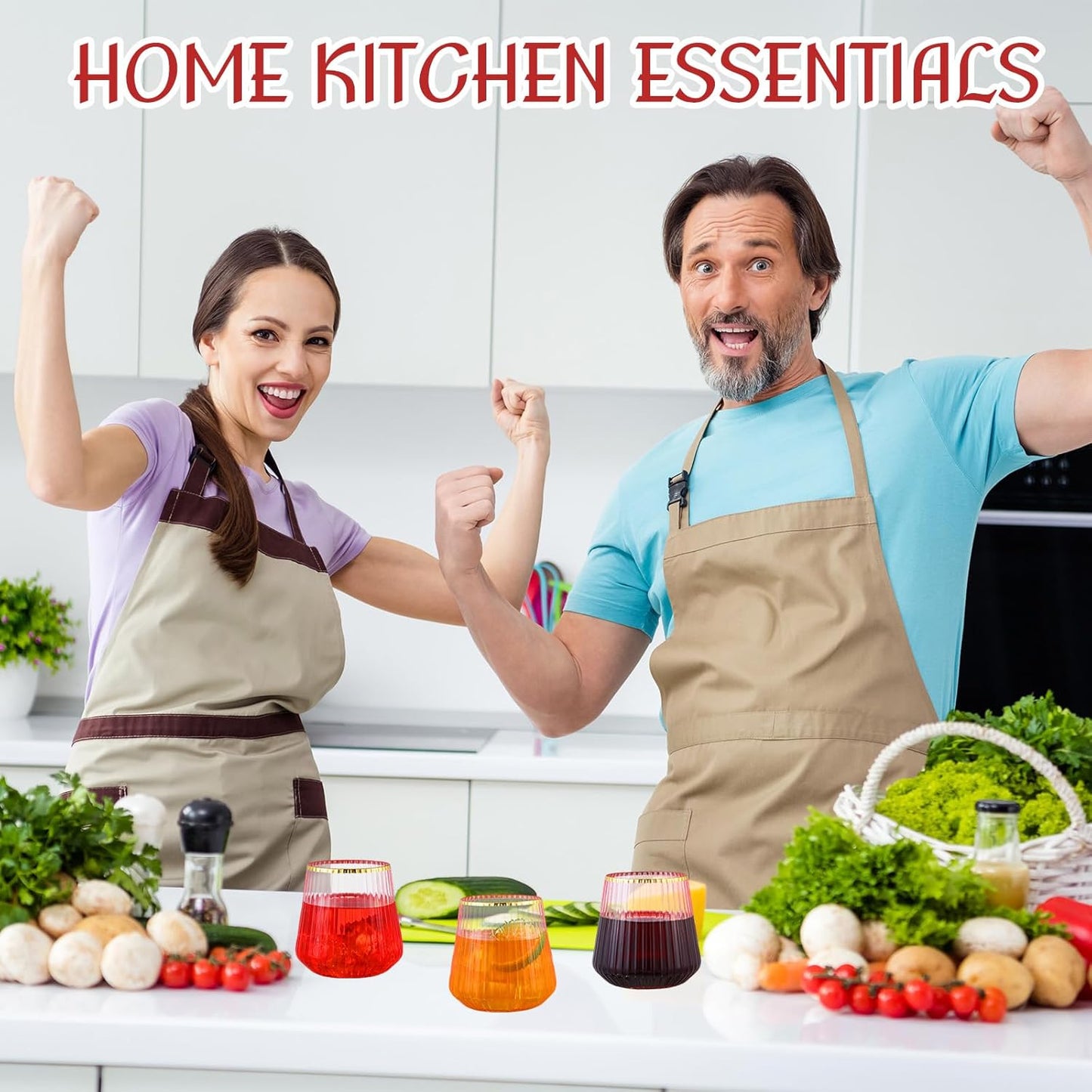 24 Pcs Pink Plastic Wine Glasses Ribbed Disposable Wine Glasses Unbreakable Stemless Champagne Whiskey Cups Ribbed Cocktail Plastic Cups for Wedding Home Office Bar (12 oz,Gold rim)