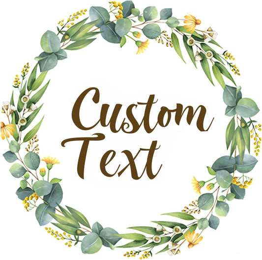 Premium Custom Stickers Labels - Personalized Stickers for Businesses Logo and Name. Birthday Pets and Label Product Boxes Wedding Favors Waterproof Labels (Wreath 4, 4 inch)